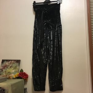 H&M Wet Look High Wasted Pants Size 6